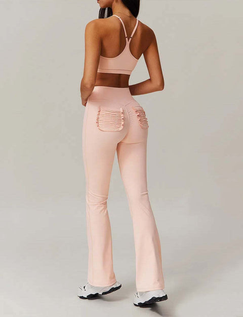 Fashion Yoga Sets With Sports Bra and Flare Pant