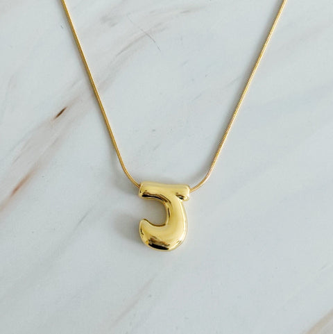 Balloon Letter Initial Necklace