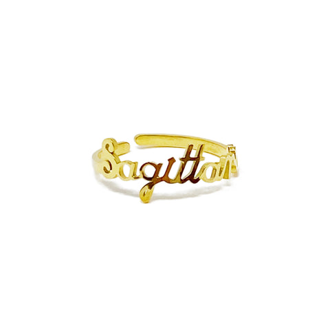 Scripted Zodiac Ring